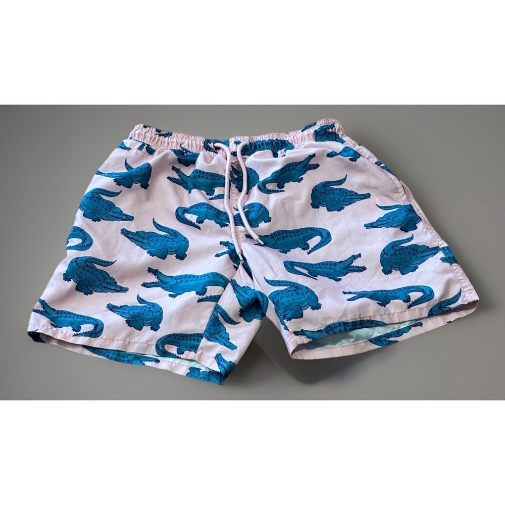 Free Planet Mens L Lined Pink Swim Trunks Alligator Jet Ski Summer Pool Shorts